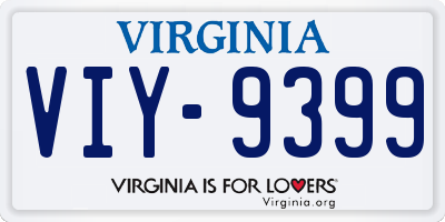 VA license plate VIY9399