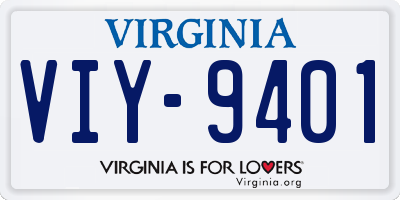 VA license plate VIY9401