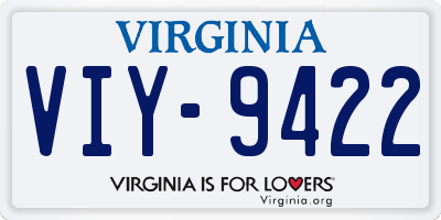 VA license plate VIY9422