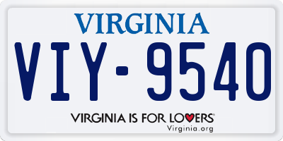 VA license plate VIY9540