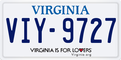 VA license plate VIY9727