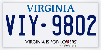 VA license plate VIY9802