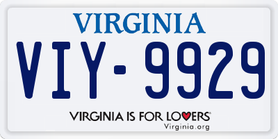 VA license plate VIY9929