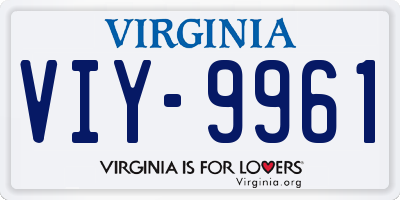 VA license plate VIY9961