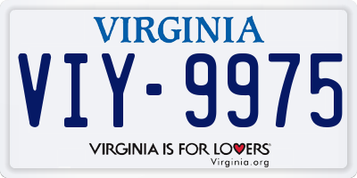 VA license plate VIY9975