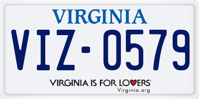 VA license plate VIZ0579