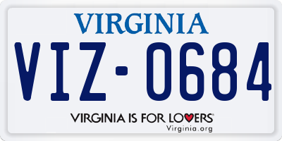 VA license plate VIZ0684
