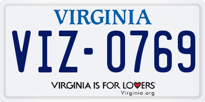 VA license plate VIZ0769