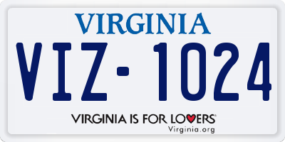 VA license plate VIZ1024