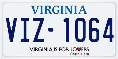VA license plate VIZ1064