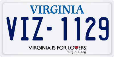 VA license plate VIZ1129