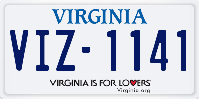 VA license plate VIZ1141