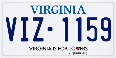 VA license plate VIZ1159
