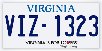 VA license plate VIZ1323