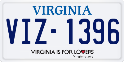 VA license plate VIZ1396