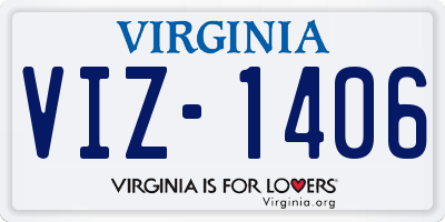 VA license plate VIZ1406