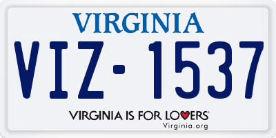 VA license plate VIZ1537