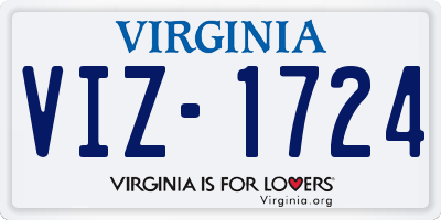 VA license plate VIZ1724