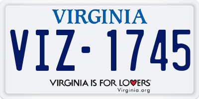 VA license plate VIZ1745
