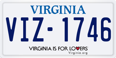 VA license plate VIZ1746
