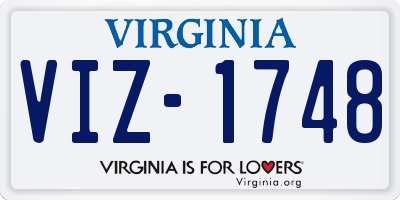 VA license plate VIZ1748