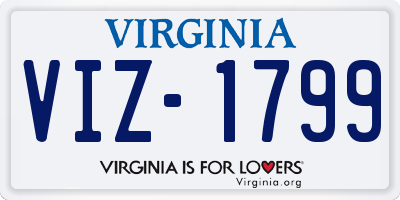 VA license plate VIZ1799