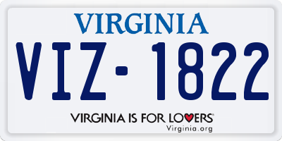 VA license plate VIZ1822