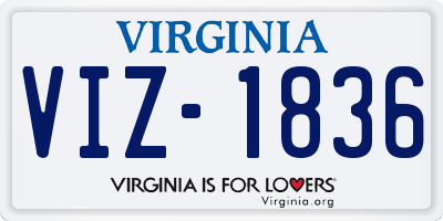 VA license plate VIZ1836