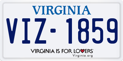 VA license plate VIZ1859