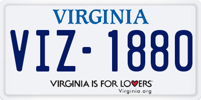 VA license plate VIZ1880