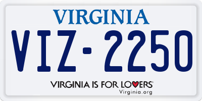 VA license plate VIZ2250