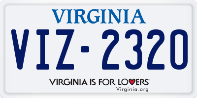 VA license plate VIZ2320