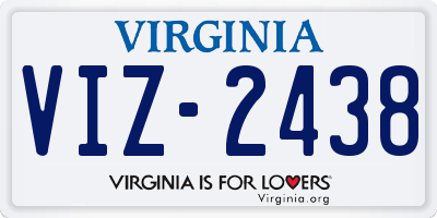 VA license plate VIZ2438