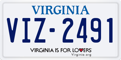 VA license plate VIZ2491