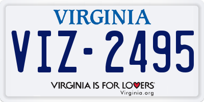 VA license plate VIZ2495