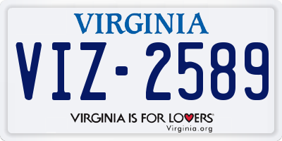 VA license plate VIZ2589