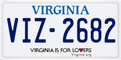 VA license plate VIZ2682