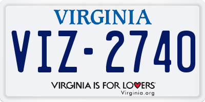 VA license plate VIZ2740