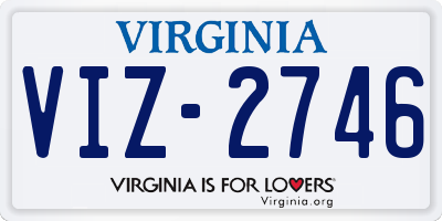 VA license plate VIZ2746