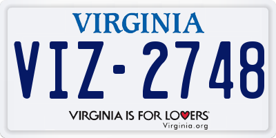 VA license plate VIZ2748