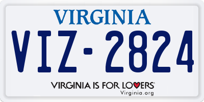 VA license plate VIZ2824
