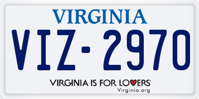 VA license plate VIZ2970