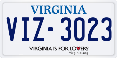 VA license plate VIZ3023