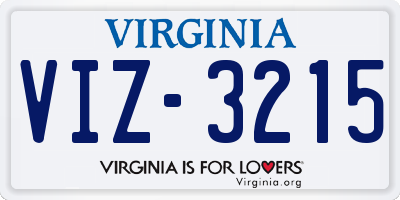 VA license plate VIZ3215