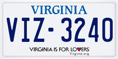 VA license plate VIZ3240