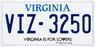 VA license plate VIZ3250