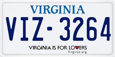 VA license plate VIZ3264