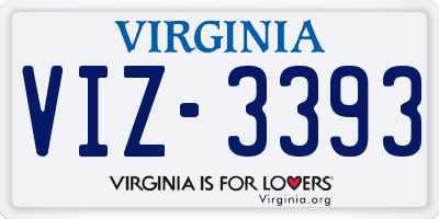 VA license plate VIZ3393