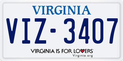 VA license plate VIZ3407