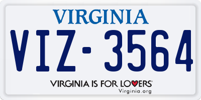 VA license plate VIZ3564